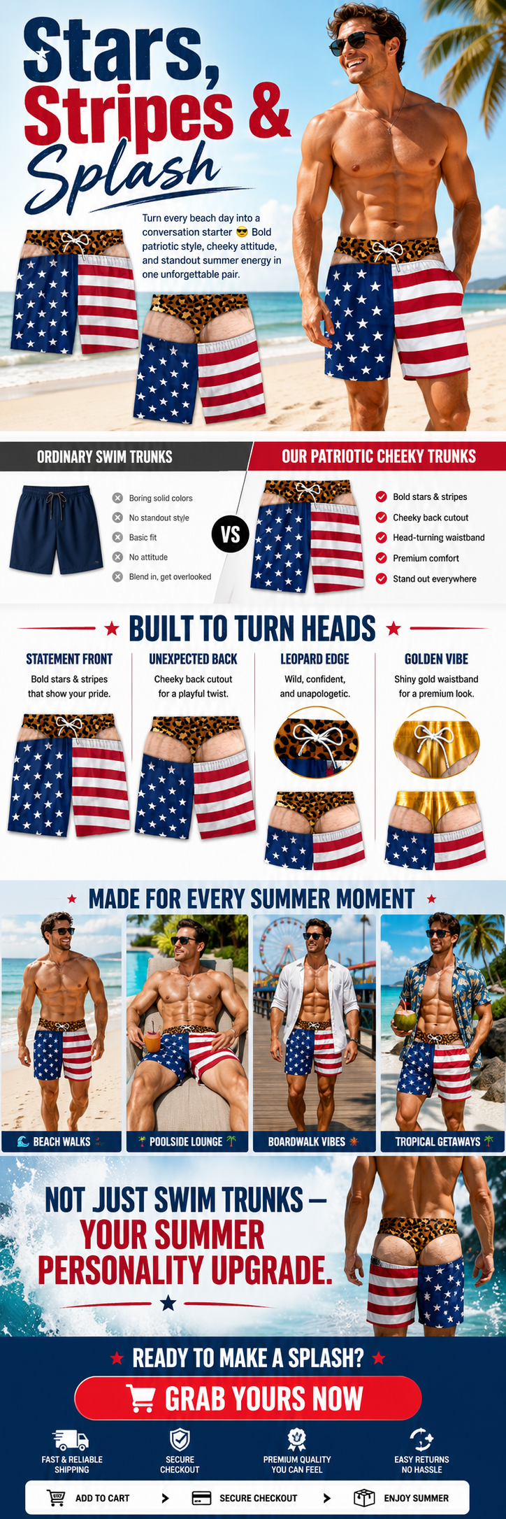 PATRIOTIC CHEEKY TRUNKS