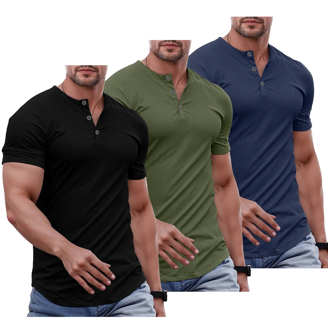 Slim Fit Henley Muscle Tee