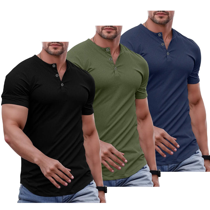 Slim Fit Henley Muscle Tee
