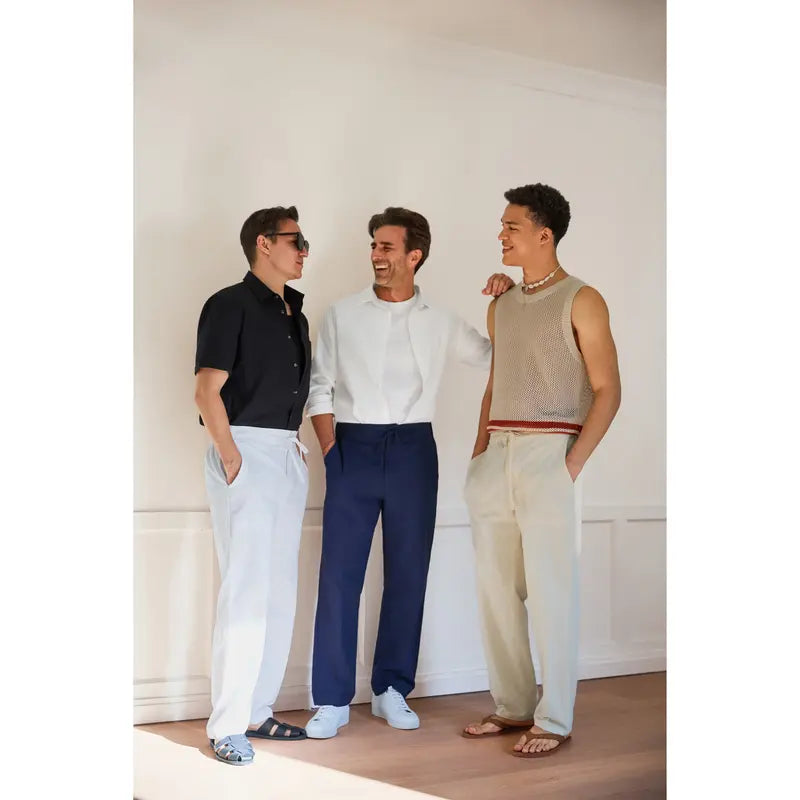 Coastal Linen Drawstring Trousers