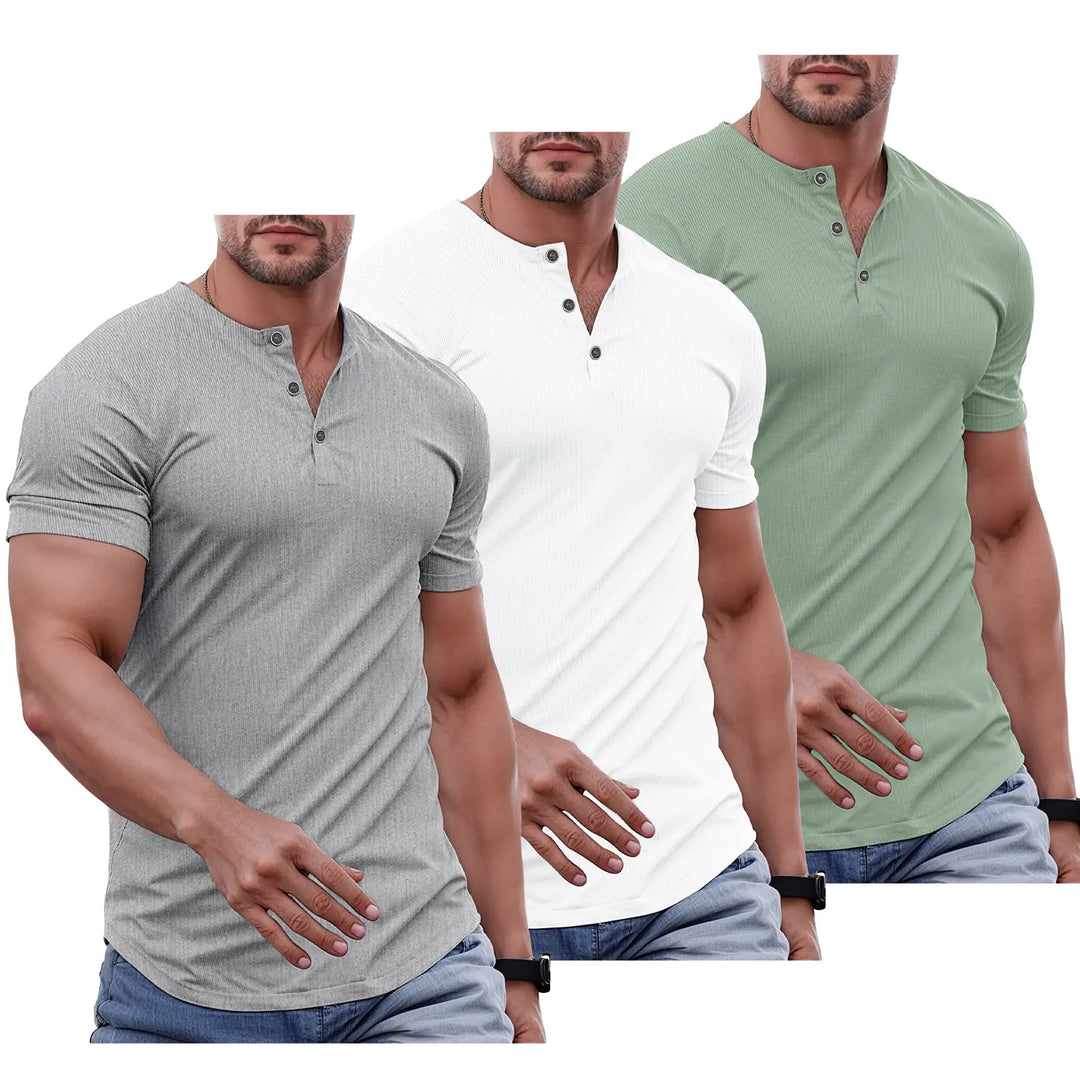 Slim Fit Henley Muscle Tee