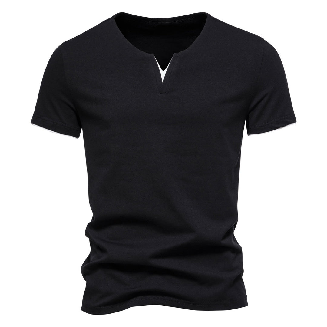 Slim Fit V-Neck Henley Tee