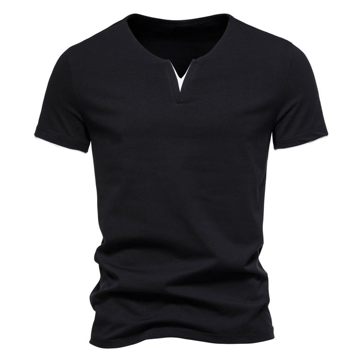 Slim Fit V-Neck Henley Tee