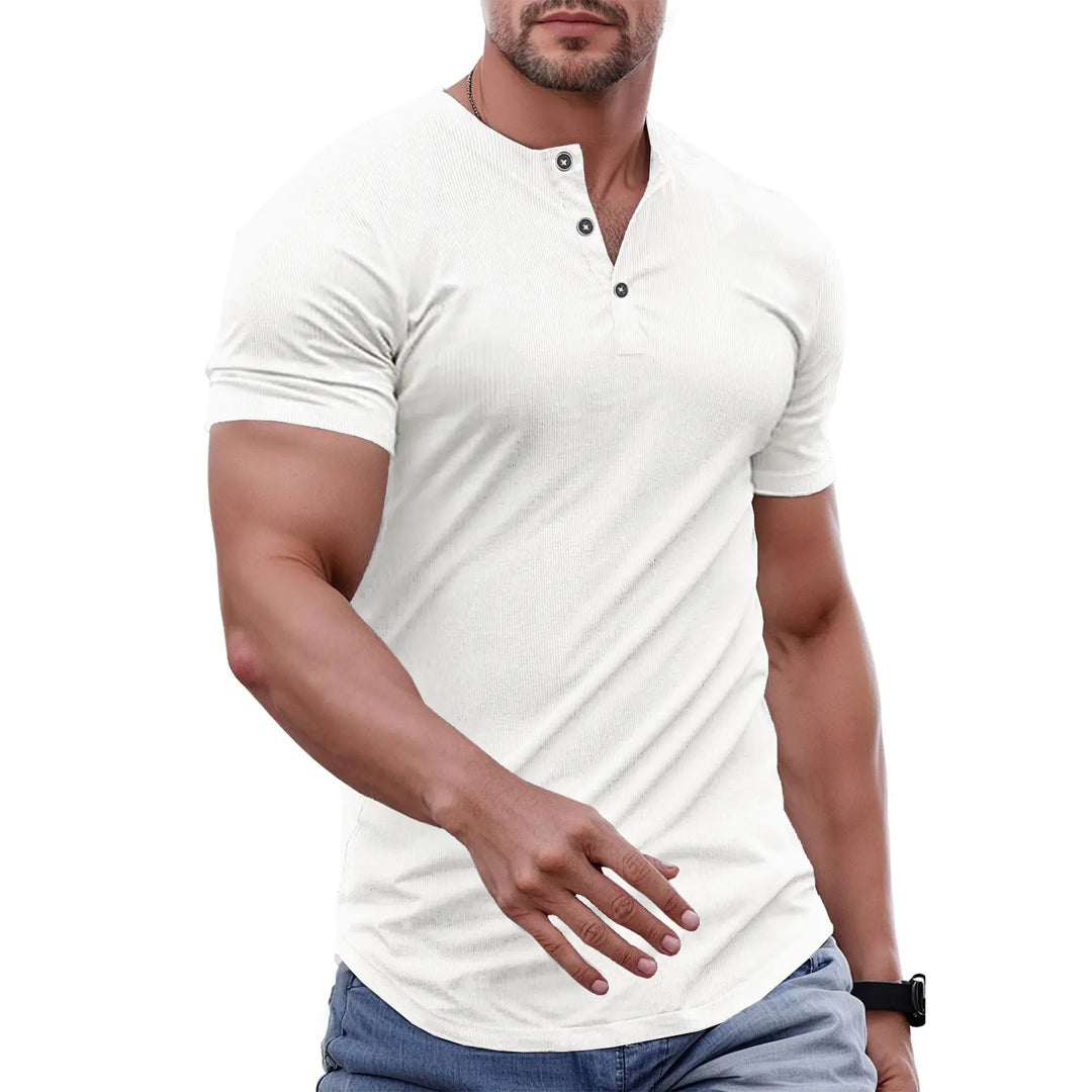 Slim Fit Henley Muscle Tee