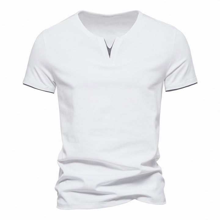 Slim Fit V-Neck Henley Tee