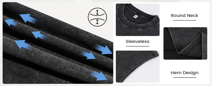 230G Washed Muscle Fit Sleeveless Tee