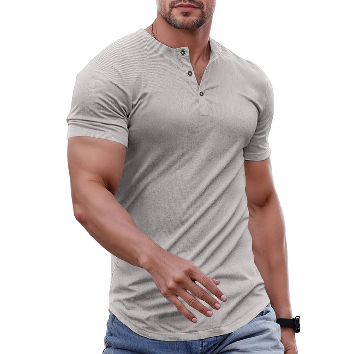 Slim Fit Henley Muscle Tee