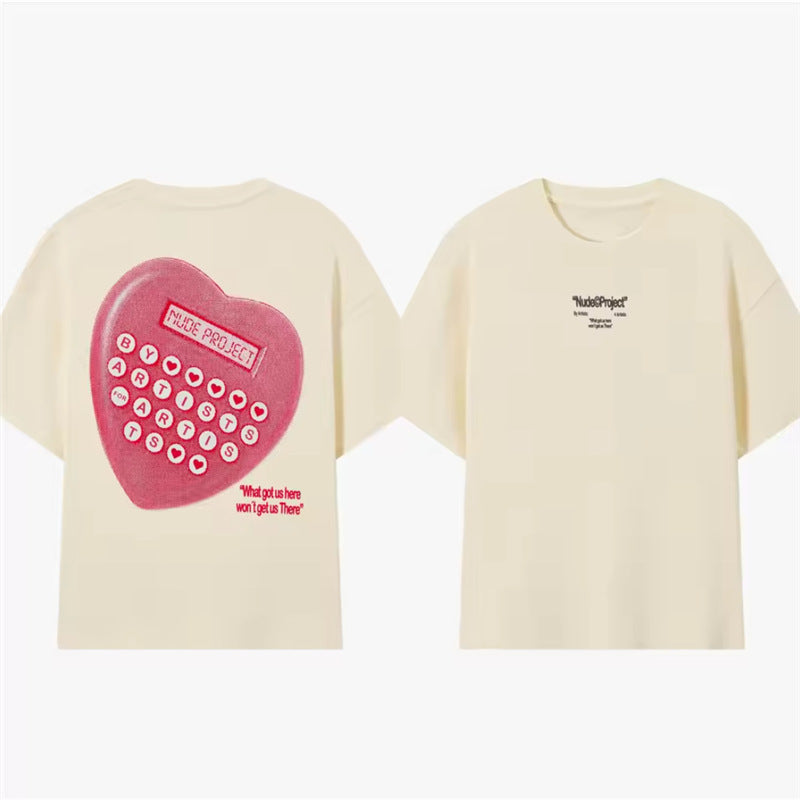 Heart Code Graphic Oversized Tee