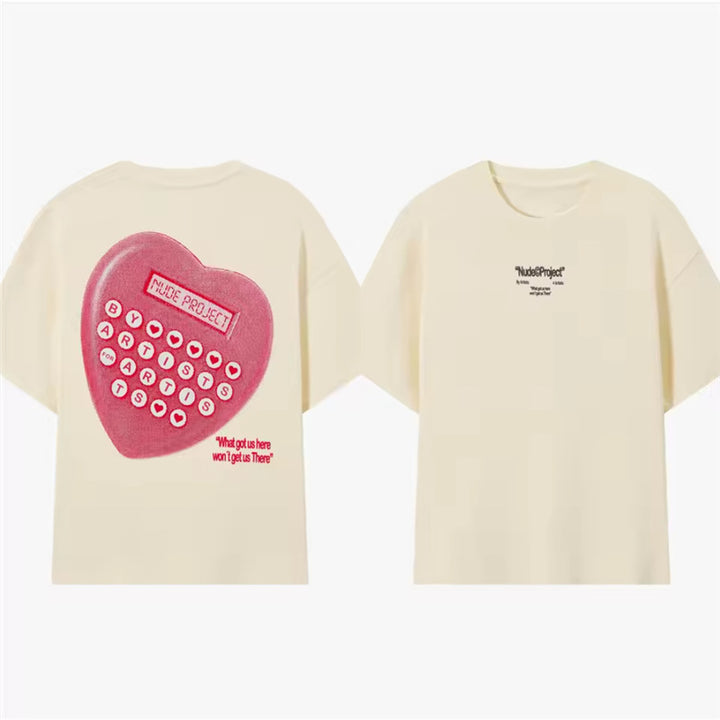 Heart Code Graphic Oversized Tee