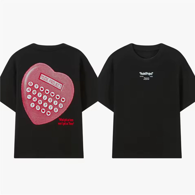 Heart Code Graphic Oversized Tee