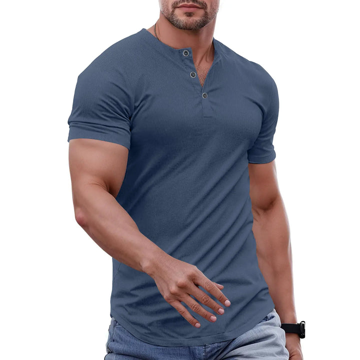 Slim Fit Henley Muscle Tee