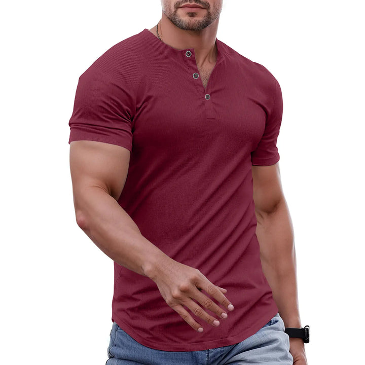 Slim Fit Henley Muscle Tee