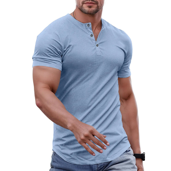 Slim Fit Henley Muscle Tee