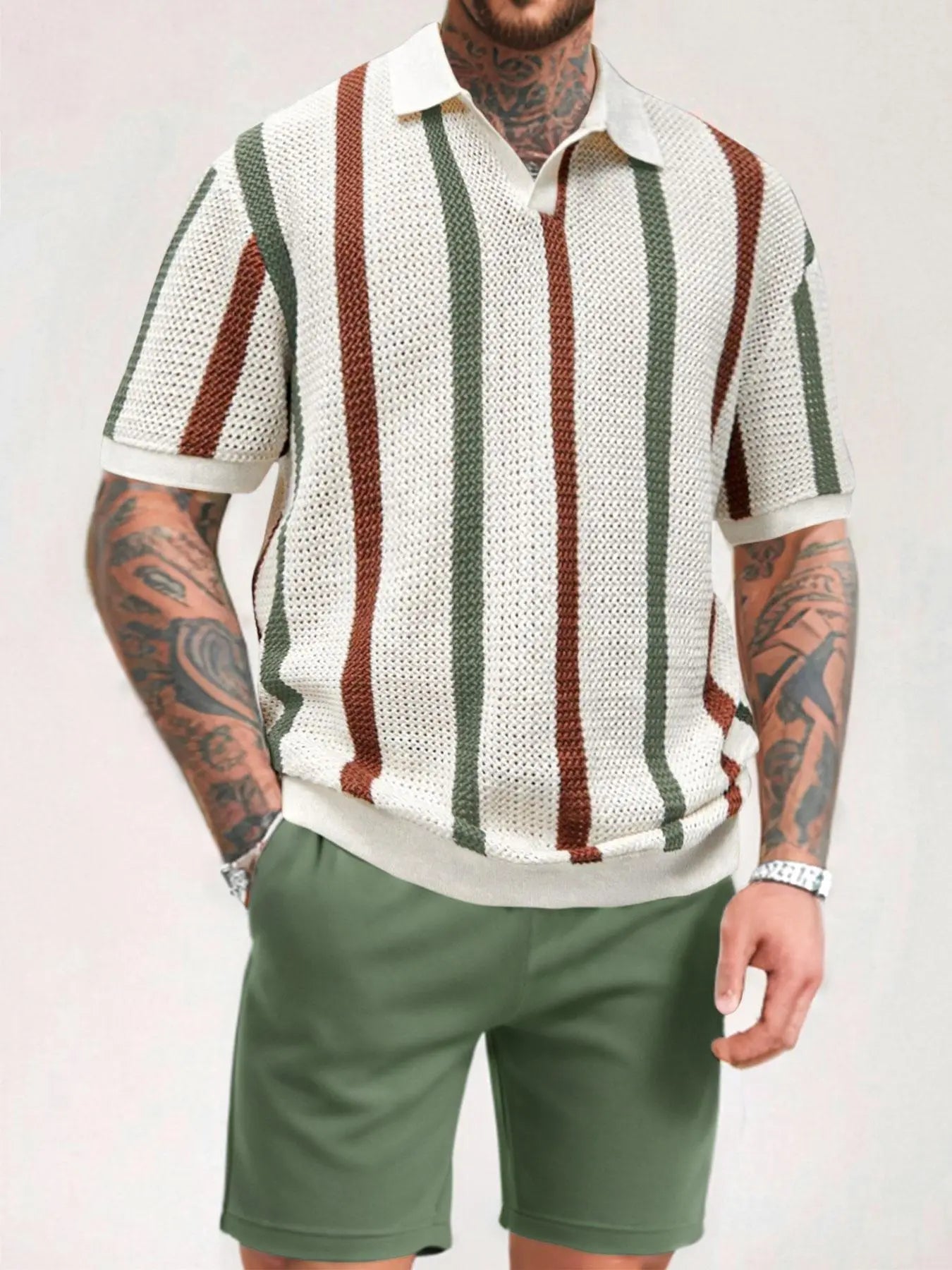 Monaco Knit Stripe Polo Shirt