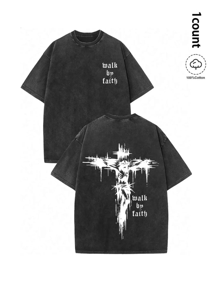 Walk By Faith Vintage Cross Graphic Tee