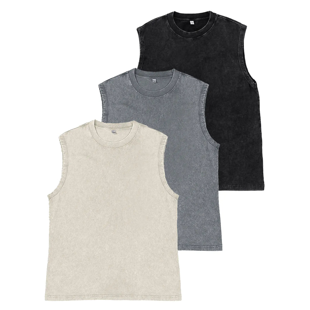 230G Washed Muscle Fit Sleeveless Tee