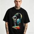 Color Splash Headphones Graphic Tee