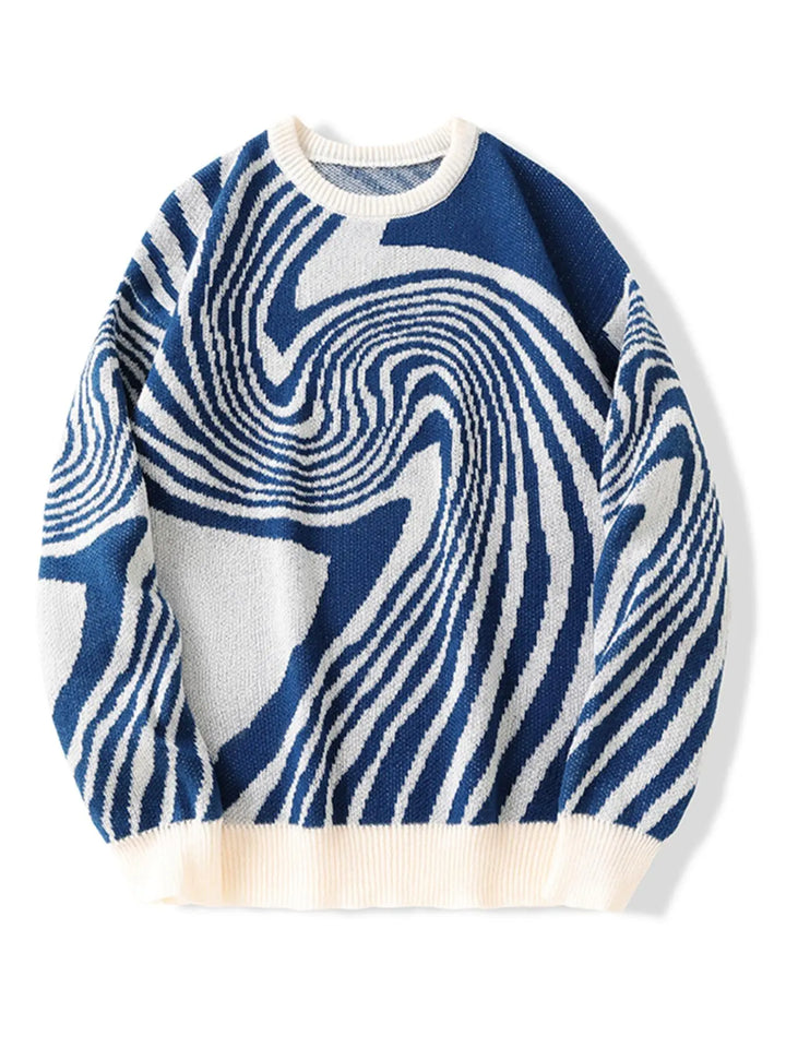 Abstract Wave Knit Sweater