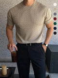 Men’s Premium Cable Knit Crew Neck T-Shirt