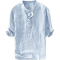 Coastal Breeze Linen Henley Shirt