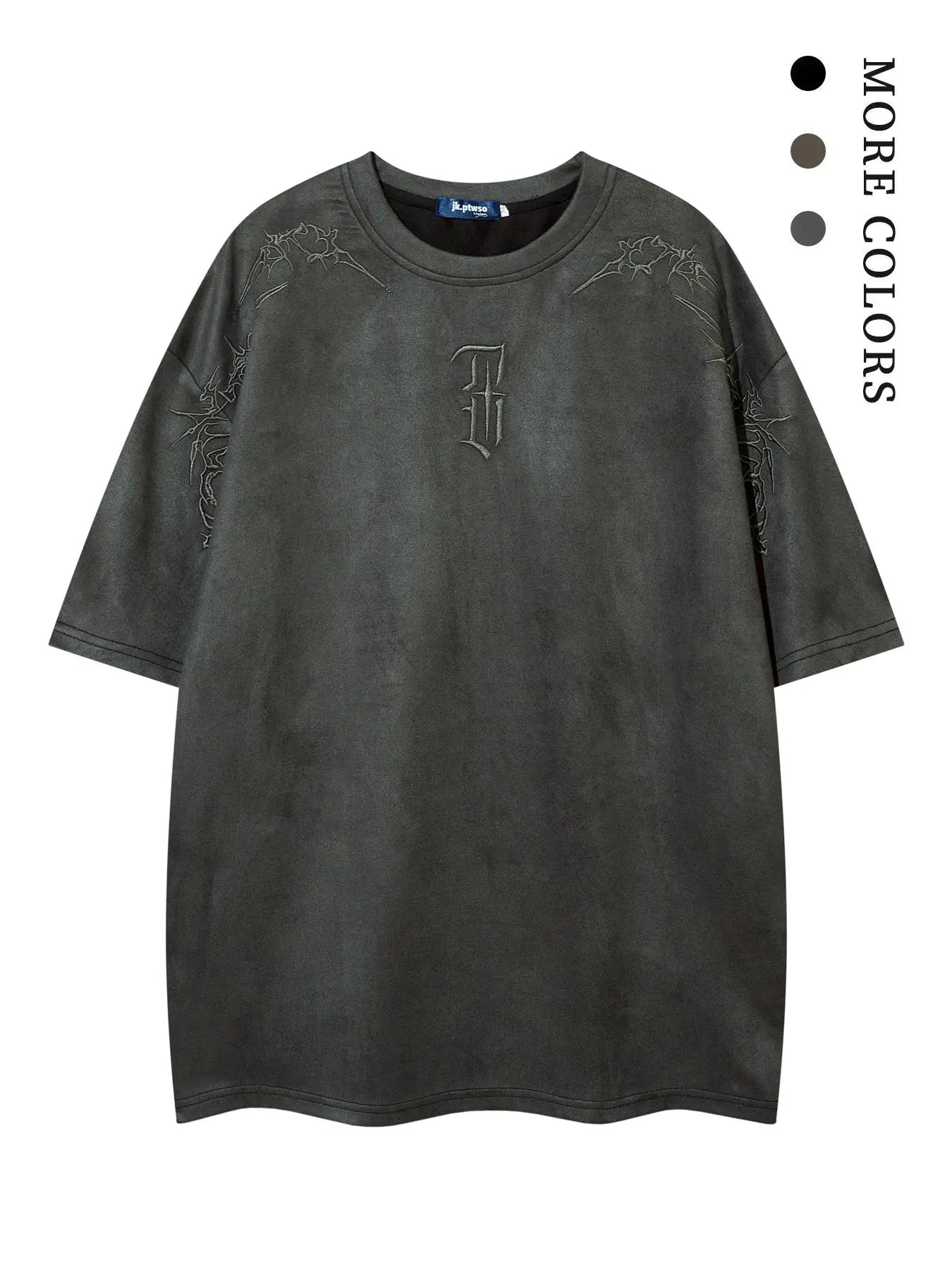 Vintage Washed Embroidered Oversized Tee