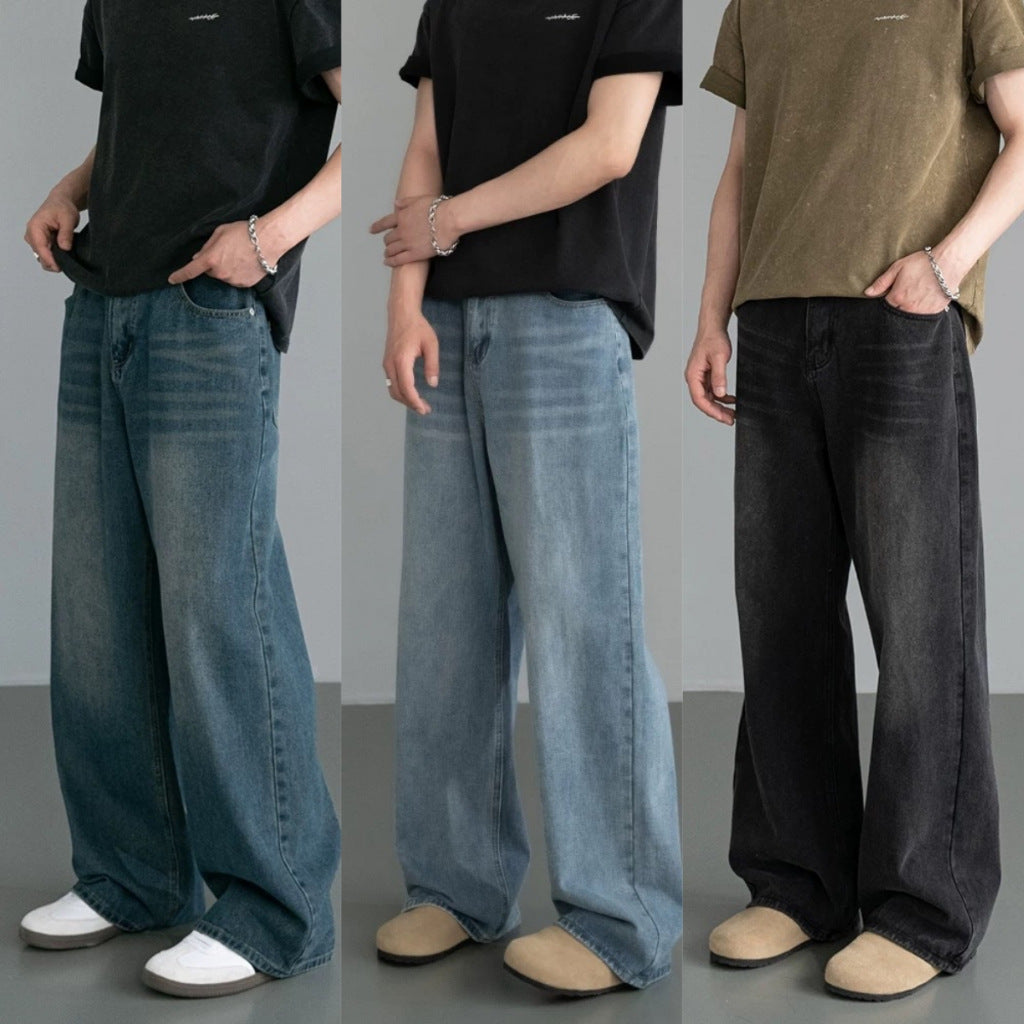 Vintage Wide-Leg Denim Jeans