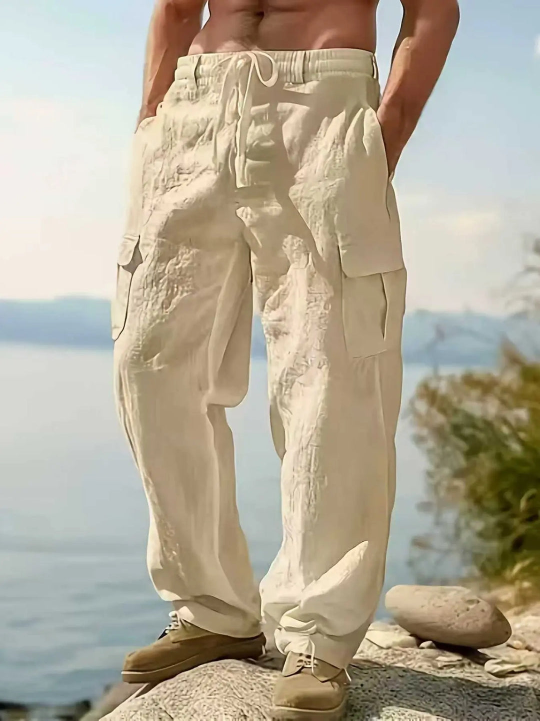 Coastal Linen Cargo Pants