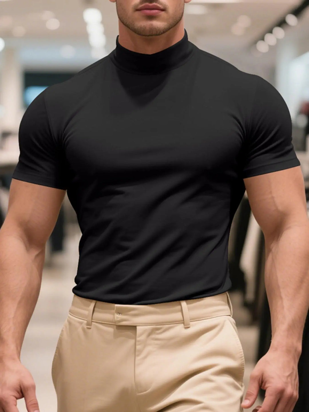 Athletic Contour Mock Neck Tee