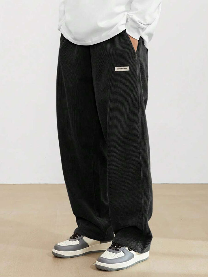 Drawstring Waist Corduroy Sweatpants