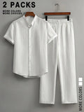 LinenEase Short Sleeve Shirt & Pants Set