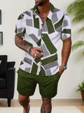 Resort Breeze Geometric Shirt & Shorts Set