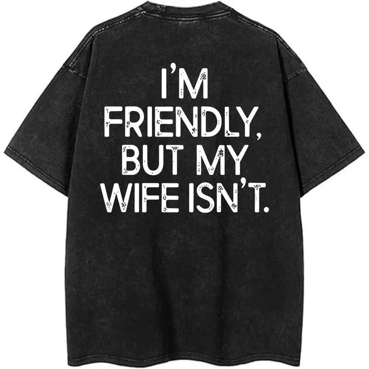 A washed black statement tee made for men
