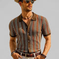 Heritage Stripe Knit Button-Up Shirt