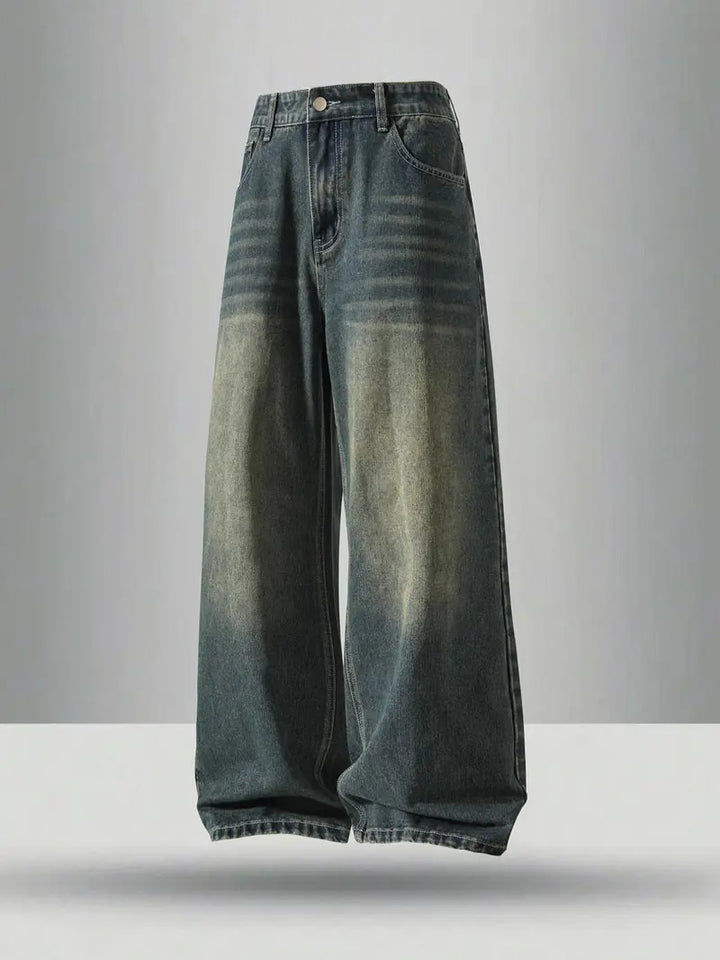 oversized loose straight-leg jeans