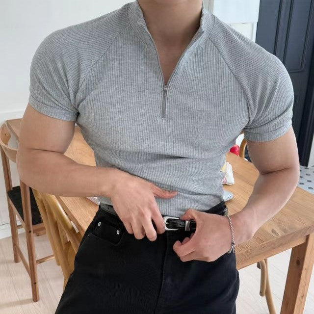 MUSCLE FIT PERFORMANCE ZIPPED POLO