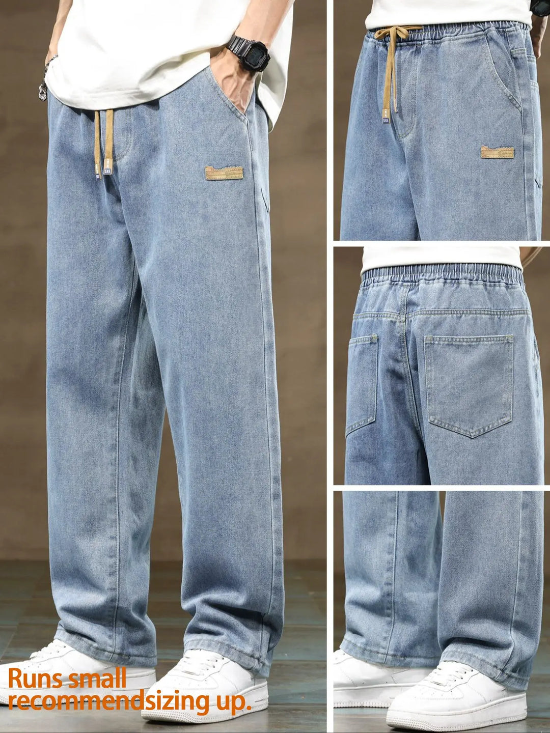 Vintage Washed Denim Jogger Pants