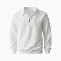 Men's Luxe Cable-Knit Quarter Zip Pullover