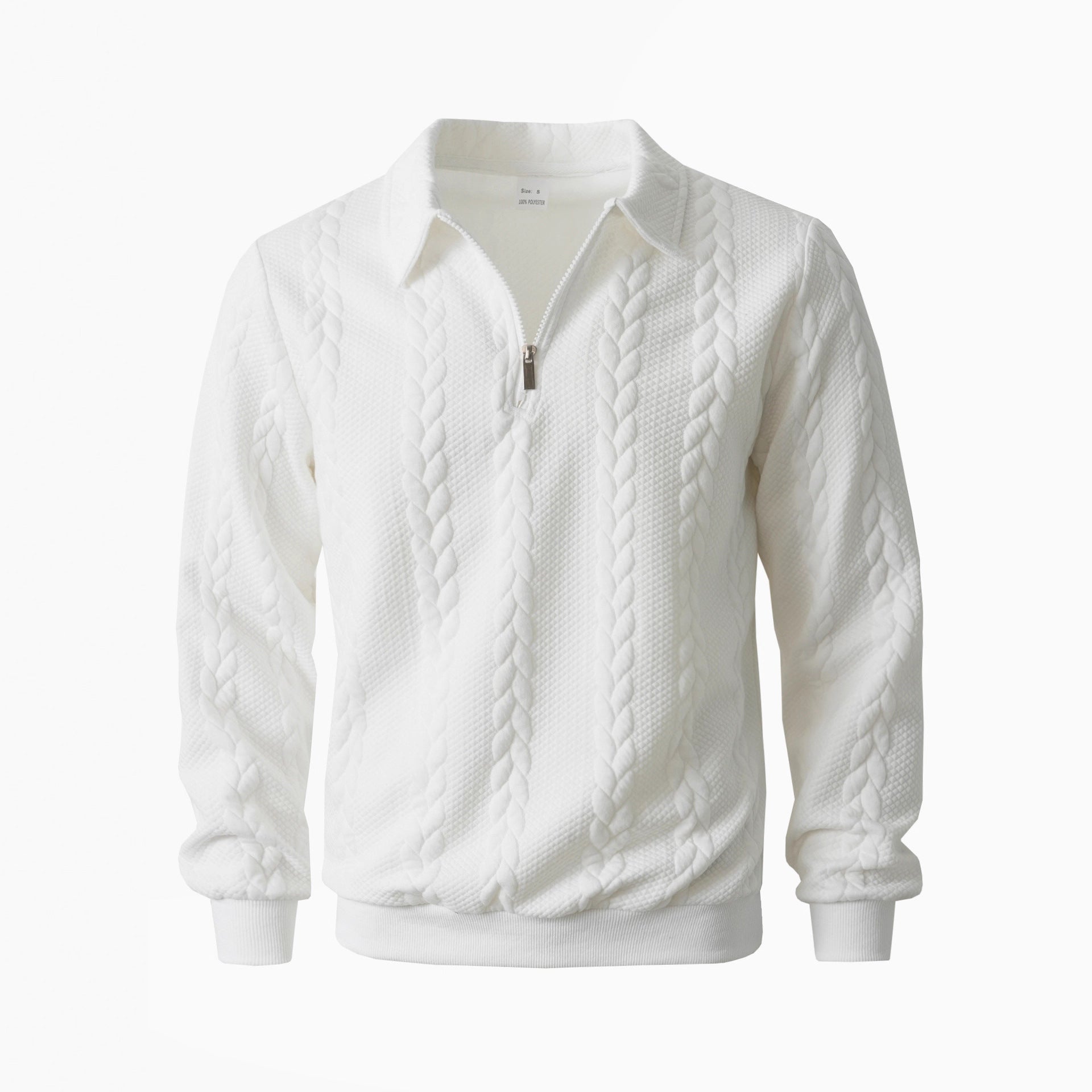 Men's Luxe Cable-Knit Quarter Zip Pullover