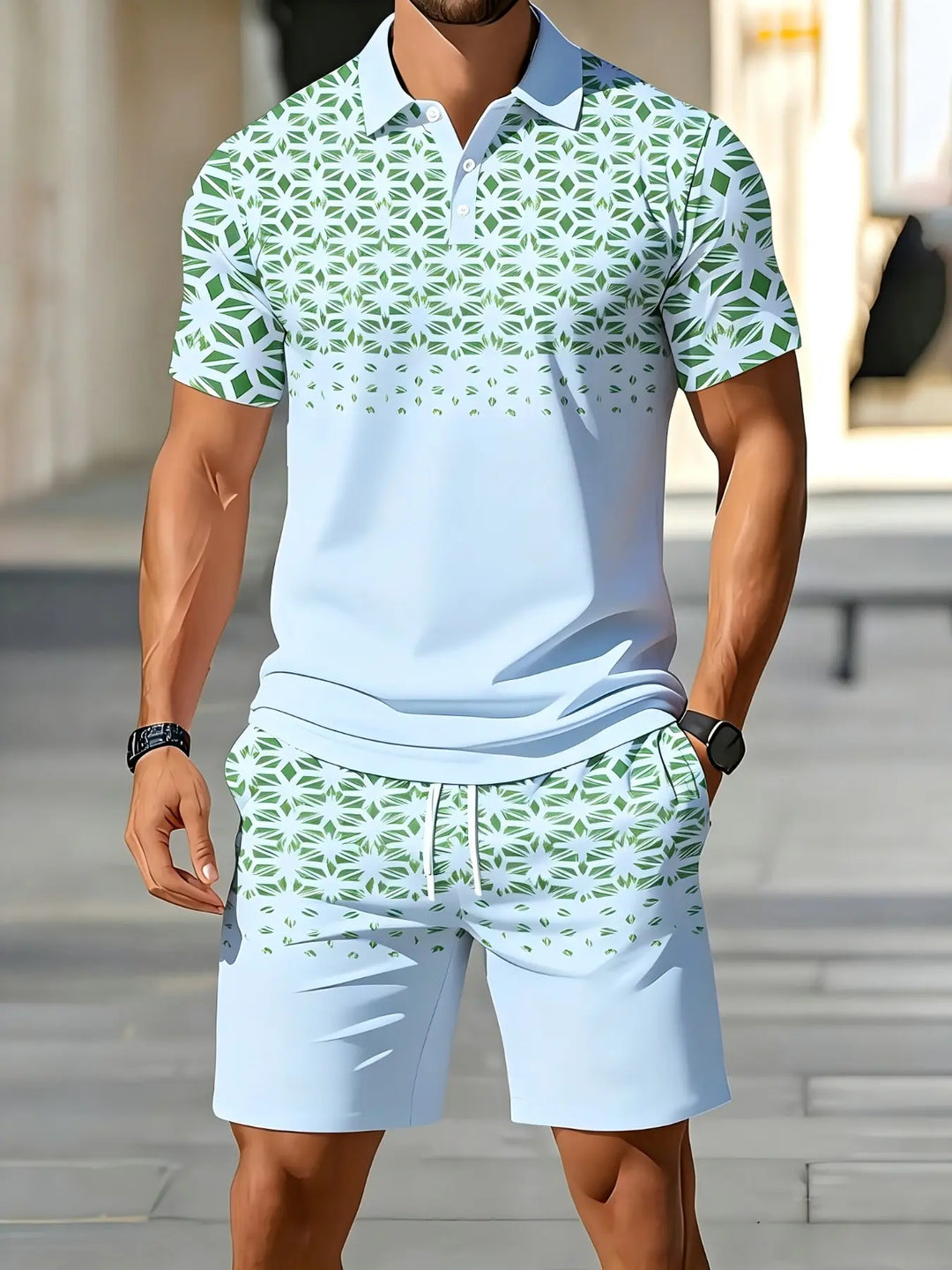 SUMMER GEO POLO SET