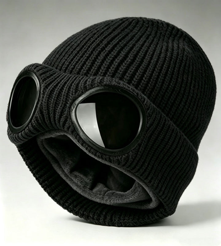 Goggle Lens Design Beanie Hat