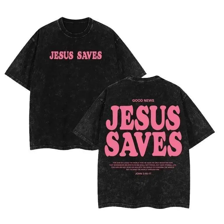 Jesus Saves Unisex Washed Tee