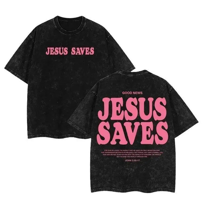 Jesus Saves Unisex Washed Tee