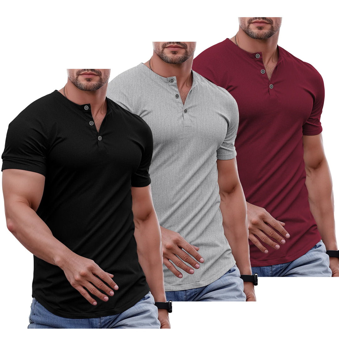 Slim Fit Henley Muscle Tee