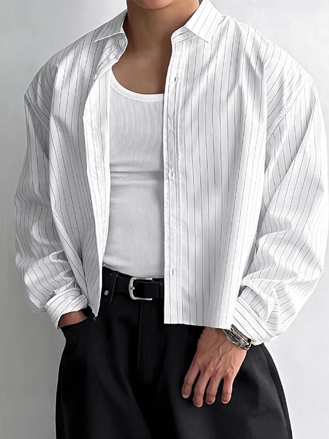 LuxeStripe Overshirt