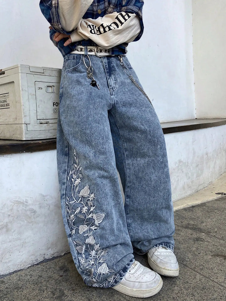 Thin Oversized Wide Leg Denim Jeans