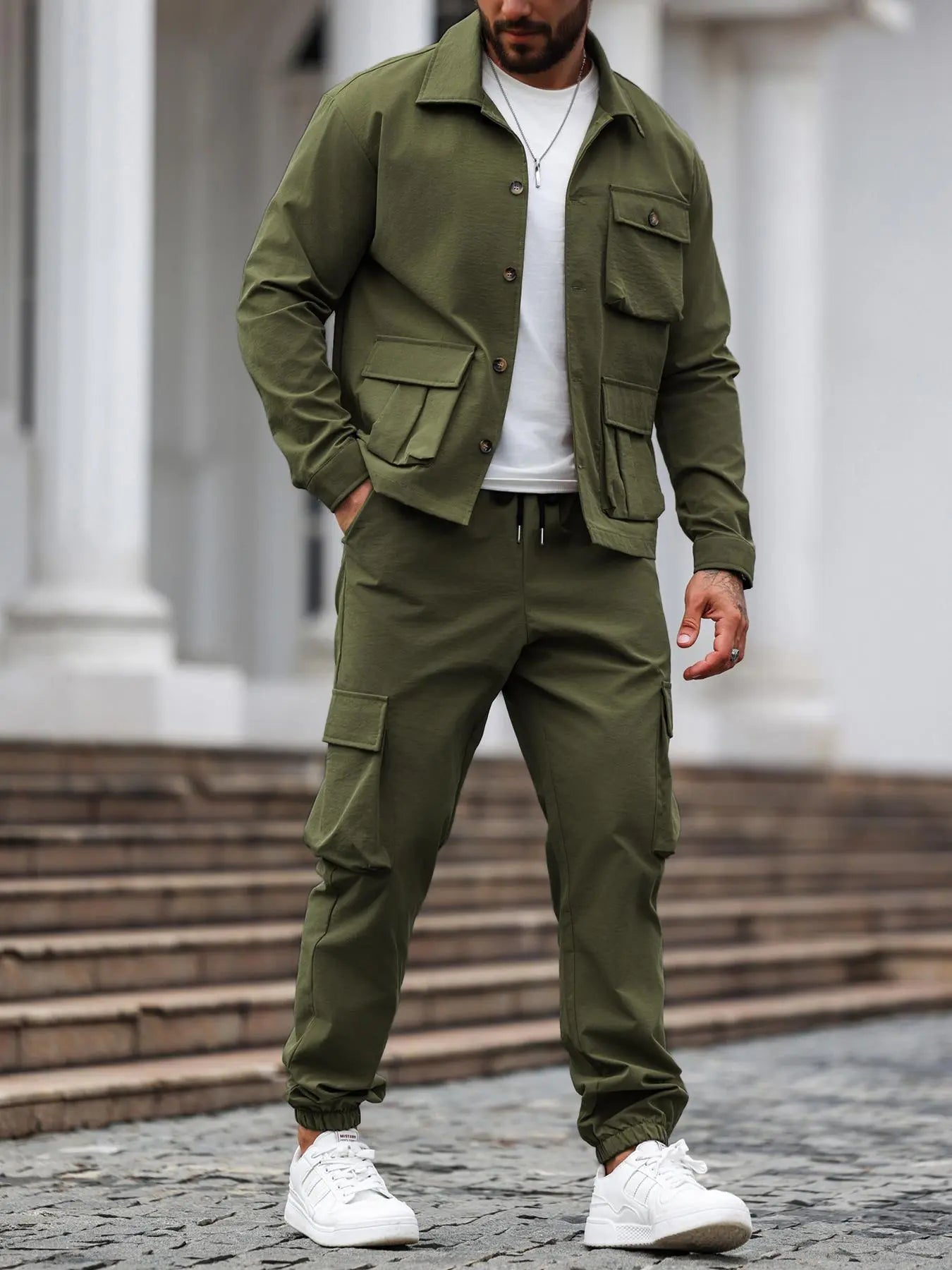 Urban Utility Cargo Jacket & Pants Set