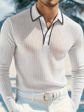 Prestige Ribbed Knit Polo Shirt
