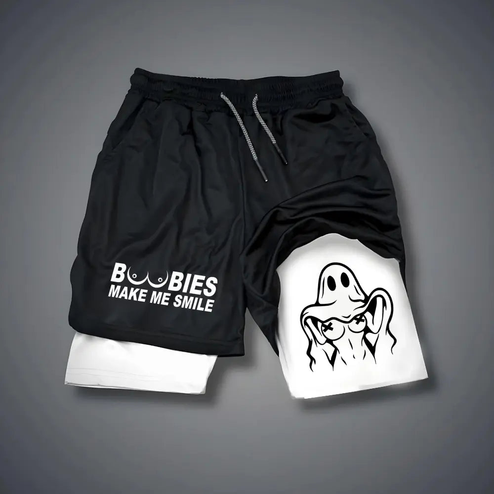 DOUBLE-LAYER SPORTS SHORTS