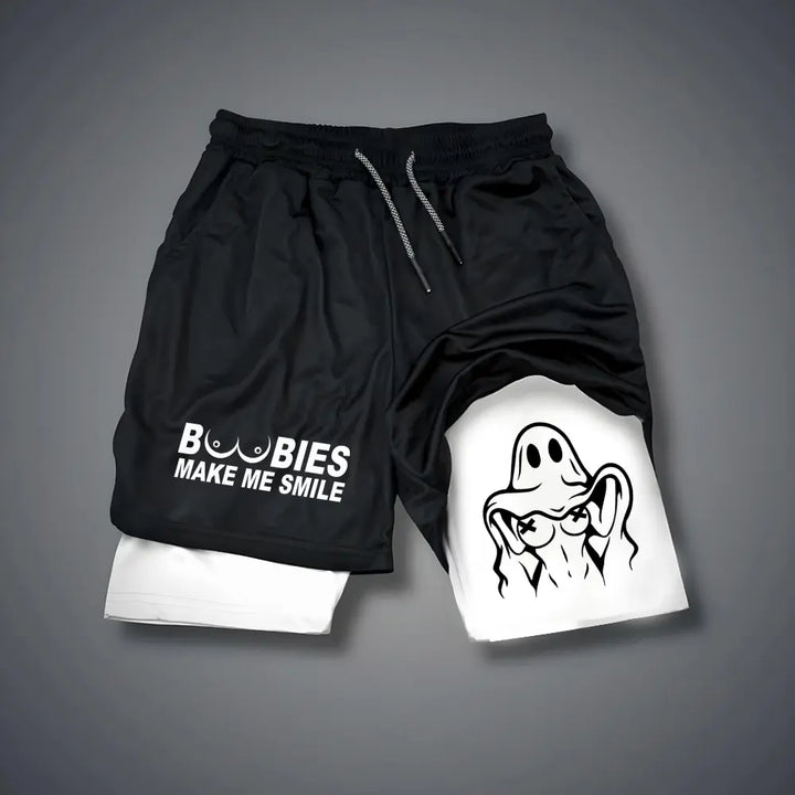 DOUBLE-LAYER SPORTS SHORTS
