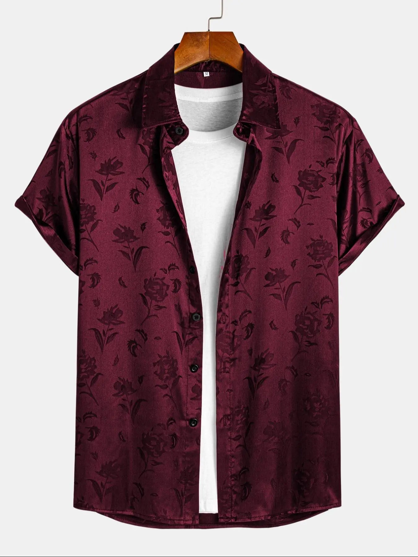 Midnight Bloom Jacquard Resort Shirt